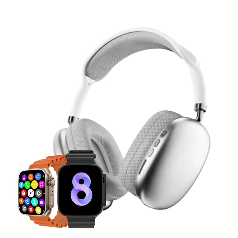 COMBO- DIADEMA AIRPODS CON ESTUCHE + RELOJ T800