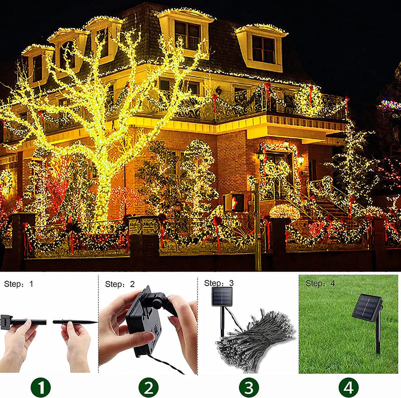 Luces Navidad con Panel Solar X 30 mts