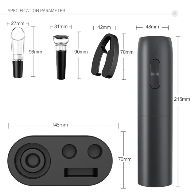 Set Sacacorchos Eléctrico Para Vino